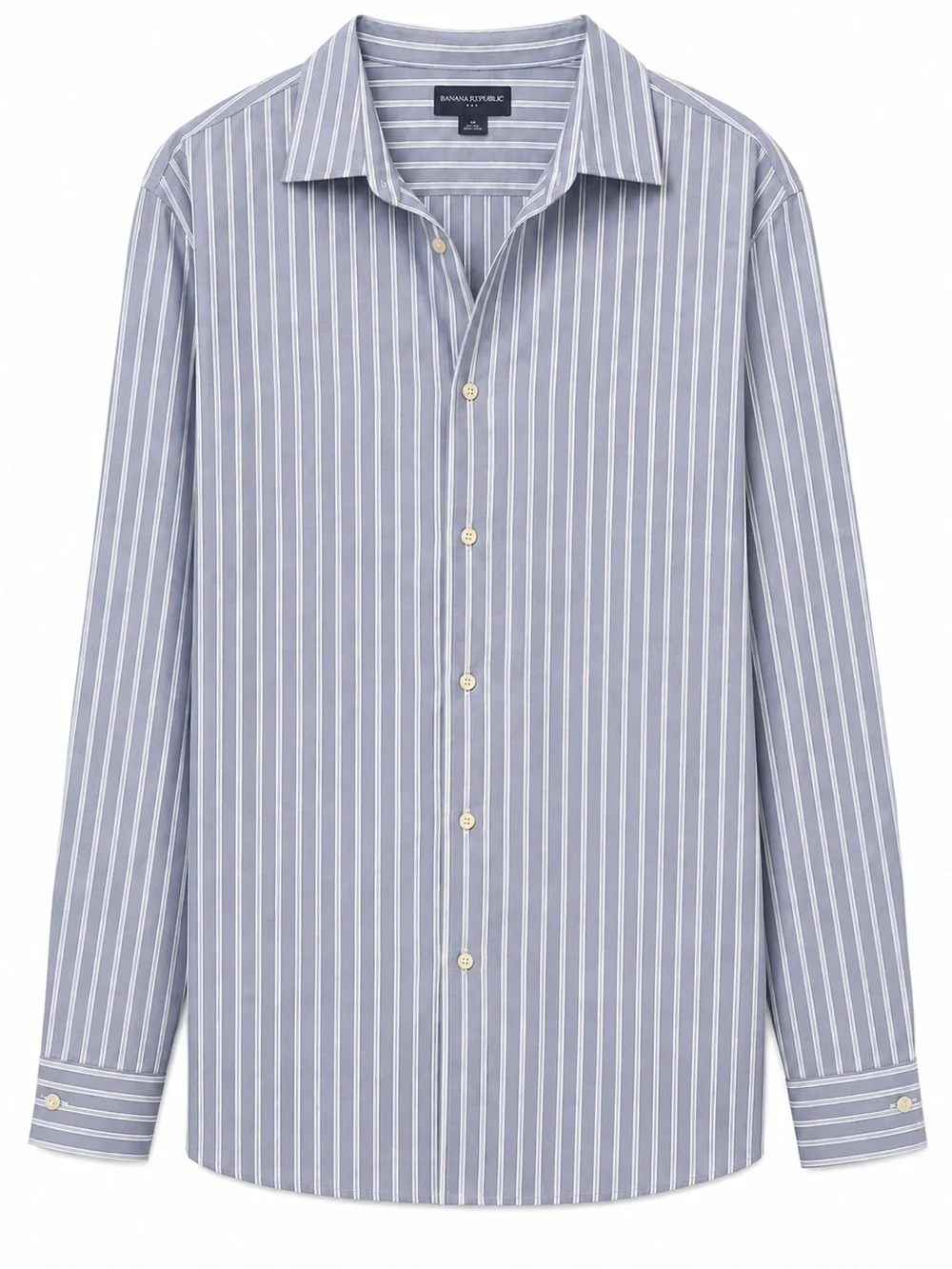 Men’s Banana Republic Blue /White/Green Vertical Stripe Dress Shirt XXL Cotton